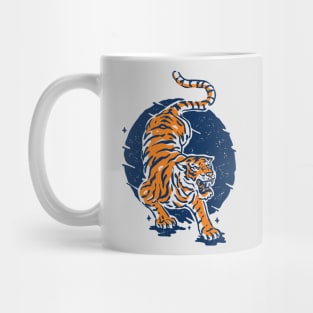 Vintage Japanese Tiger Illustration // Orange and Blue Tiger Mug